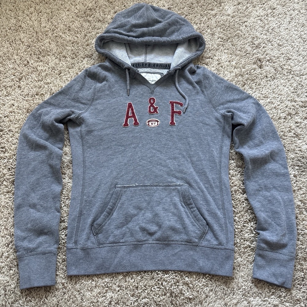 Vintage Y2K Abercrombie & Fitch A&F Gray Pullover Hoodie - Women's Medium